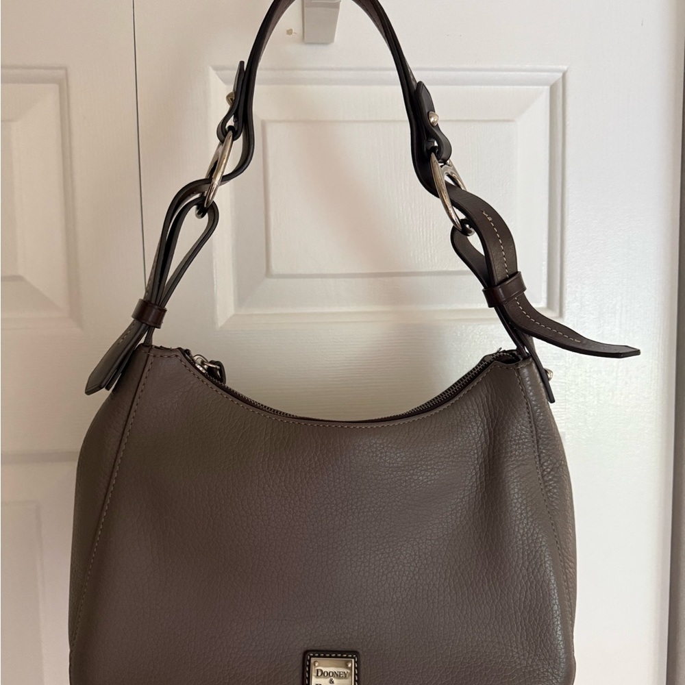 Dooney & Bourke Taupe Leather Hobo Bag